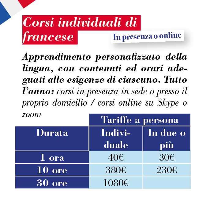 Corsi individuale in francese a Venezia