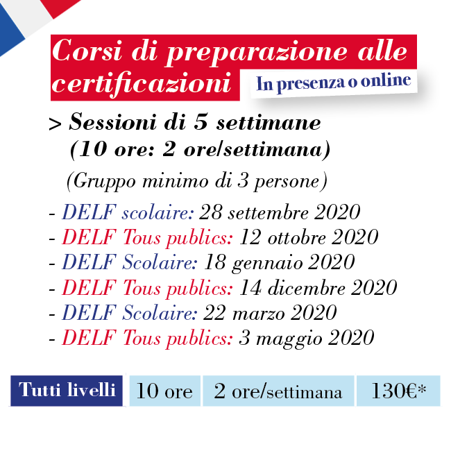 Corsi di francese preparazione alle certificazioni venezia-2021